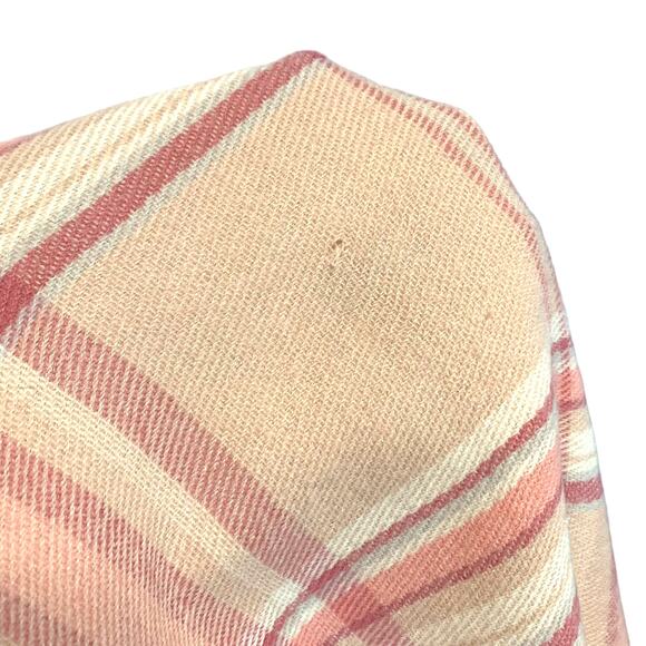Vince Camuto Plaid Acrylic Fringe Scarf NWT One Size Blush Pink Soft Knit - Picture 6 of 6